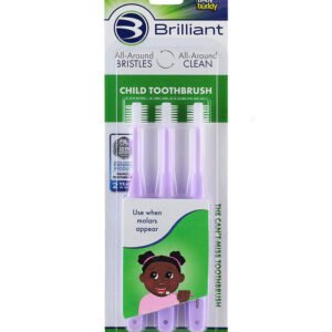 Pack 3 Brosses à dents Brilliant - Violet 2-5ans