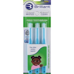 Pack 3 Brosses à dents Brilliant - Bleu 2-5ans