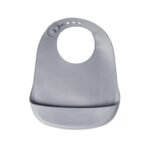 Yummy Bavoir en Silicone avec Poche 9m+ Gris