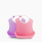 TwistShake - Set 2 Bavoirs silicone Rose et Violet 4m+