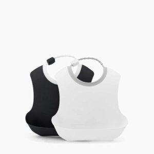 TwistShake - Set 2 Bavoirs silicone Noir et Blanc 4m+