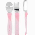 Twistshake Set de Couverts en Acier Inoxydable Rose 12m+