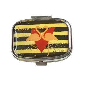 Zarine Pilulier Compact à 2 Compartiments – Flamingo