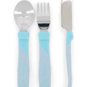 Twistshake Set de Couverts en Acier Inoxydable Bleu 12m+