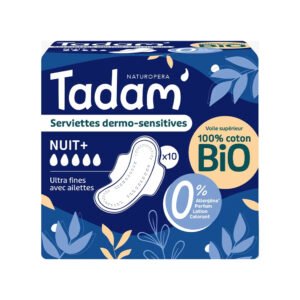 Tadam' Naturopera Serviettes Dermo-Sensitives - Nuit+ 10 Unités