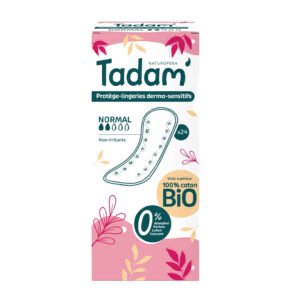 Tadam' Protège-lingerie Dermo-Sensitif 100% Coton Bio Normal 24 Unité