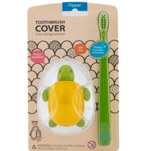 Brosse à dent Flipper avec couvercle - Tortue