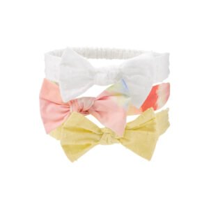 Lot de 3 Bandeaux À Nœuds Carter's - Blanc & Rose & Jaune