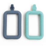 Lot de 2 brosses à dents pour bébé Cheeky Chompers - Gris & Mint- 0-3A