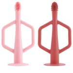 Tiny Twinkle Brosse à dent en Silicone 6M+ - Rose & Bordeaux