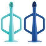 Tiny Twinkle Brosse à dent en Silicone 6M+ - Bleu & Vert