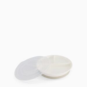 Twistshake Assiette 3 compartiments avec couvercle Blanc