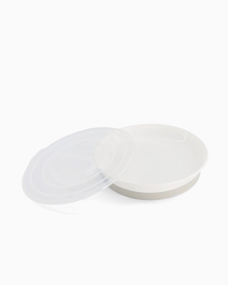 Twistshake Assiette avec Couvercle Blanc