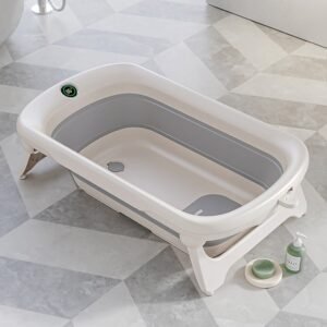 Baignoire pliable avec thermomètre digital - White Grey