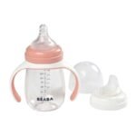 Beaba Biberon d’apprentissage 2 en 1 Old Pink prix Maroc | Bebemaman.ma