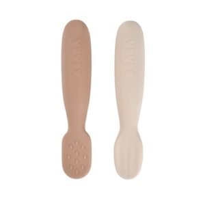 Pré-Cuillères Beaba 4 mois+ en silicone coloris Pralin Argile