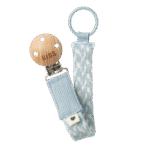 Bibs Attache-sucette Braided Baby Blue/Ivory