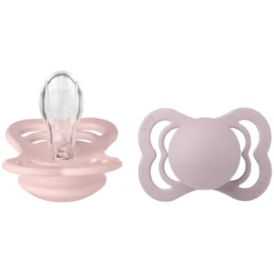 Bibs Lot de 2 Sucettes Supreme Symétrique Silicone Blossom / Dusky Lilac 6-18 mois