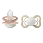 Bibs Lot de 2 Sucettes Supreme Symétrique Silicone Glow Blush / Vanilla 0-6 mois