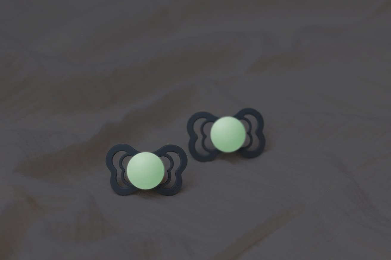 Bibs Lot de 2 Sucettes Supreme Symétrique Silicone Glow Blush / Vanilla 6-18 mois – Image 2