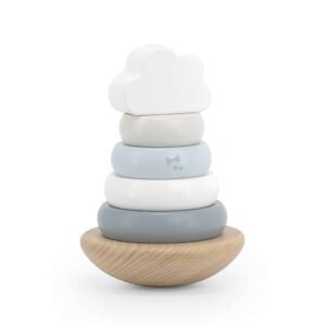 Label Label Pyramide à empiler en bois - Bleu