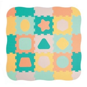 Ludi Tapis dalles Mousse géométrique pastel