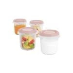 Miniland Pots de Conservation Hermétique Rose 200 ml - Lot de 4