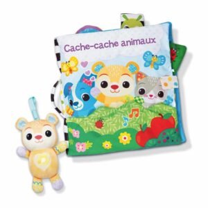 VTech Grand Livre Toudoux des Découvertes – Livre Tissu Musical Bébé avec Ourson Interactif