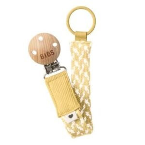 Bibs Attache-sucette Braided Pale Butter/Ivory