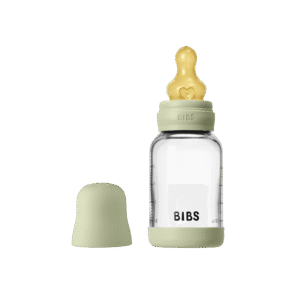 Bibs Biberon en verre rond avec tétine en latex à débit lent 120ml - Sauge