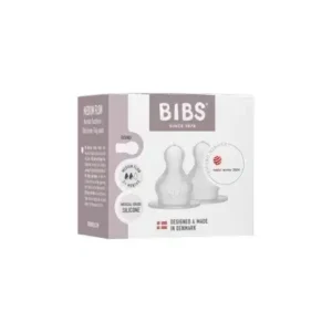 Bibs Lot de 2 tétines rondes en silicone à débit moyen pour biberons 2mois+