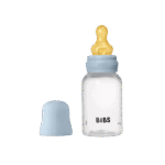 Bibs Biberon rond en plastique avec tétine en latex à débit lent 150ml - Baby blue
