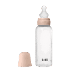 Bibs Biberon rond en plastique avec tétine en silicone débit moyen 270ml - Rose poudré