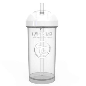 Twistshake Gourde à Paille 360ml Blanc