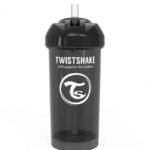 Twistshake Gourde à Paille 360ml Noir