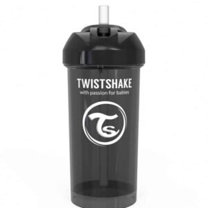 Twistshake Gourde à Paille 360ml Noir