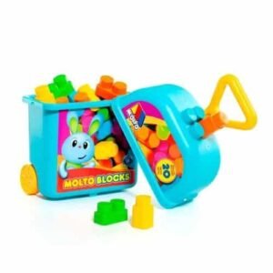 Molto Valise avec 20 blocs Bleu