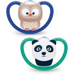 Nuk Space 2 Sucettes Silicone 6-18mois Hibou/Panda