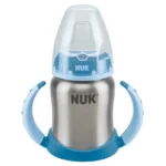 Nuk Tasse d’apprentissage en acier inoxydable à bec souple Bleu 6mois+