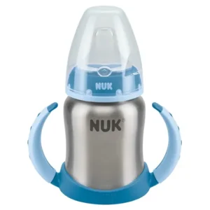 Nuk Tasse d’apprentissage en acier inoxydable à bec souple Bleu 6mois+