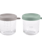 Beaba portions en verre 250 ml vert gris