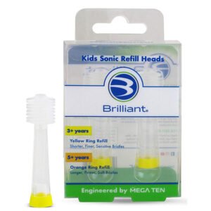 Têtes de recharge de brosse à dents sonique Brilliant Kids - Jaune