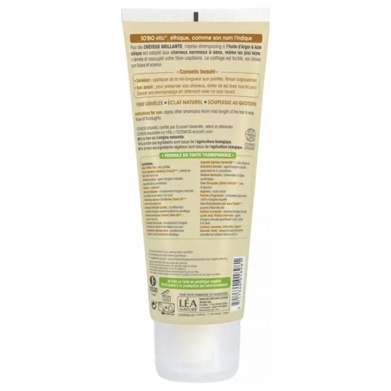 So Bio Après-Shampooing Cheveux Brillants Argan Bio 200 ml – Image 2