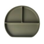 Yummy Assiette en Silicone Multi-Compartiments avec Ventouse - Vert Olive