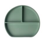 Yummy Assiette en Silicone Multi-Compartiments avec Ventouse - Vert Pastel