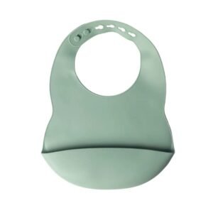 Yummy Bavoir en Silicone avec Poche 4m+ Vert Pastel