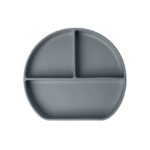Yummy Assiette en Silicone Multi-Compartiments avec Ventouse - Gris