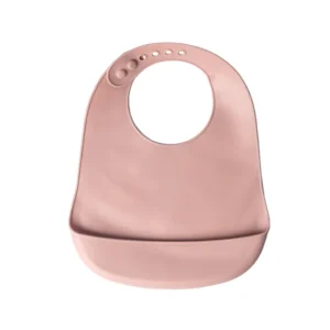 Yummy Bavoir en Silicone avec Poche 9m+ Rose poudré