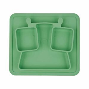 Badabulle Assiette à compartiments anti-dérapante Verte
