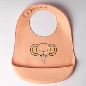 Yummy Bavoir en silicone avec poche Elephant 9m+ Corail